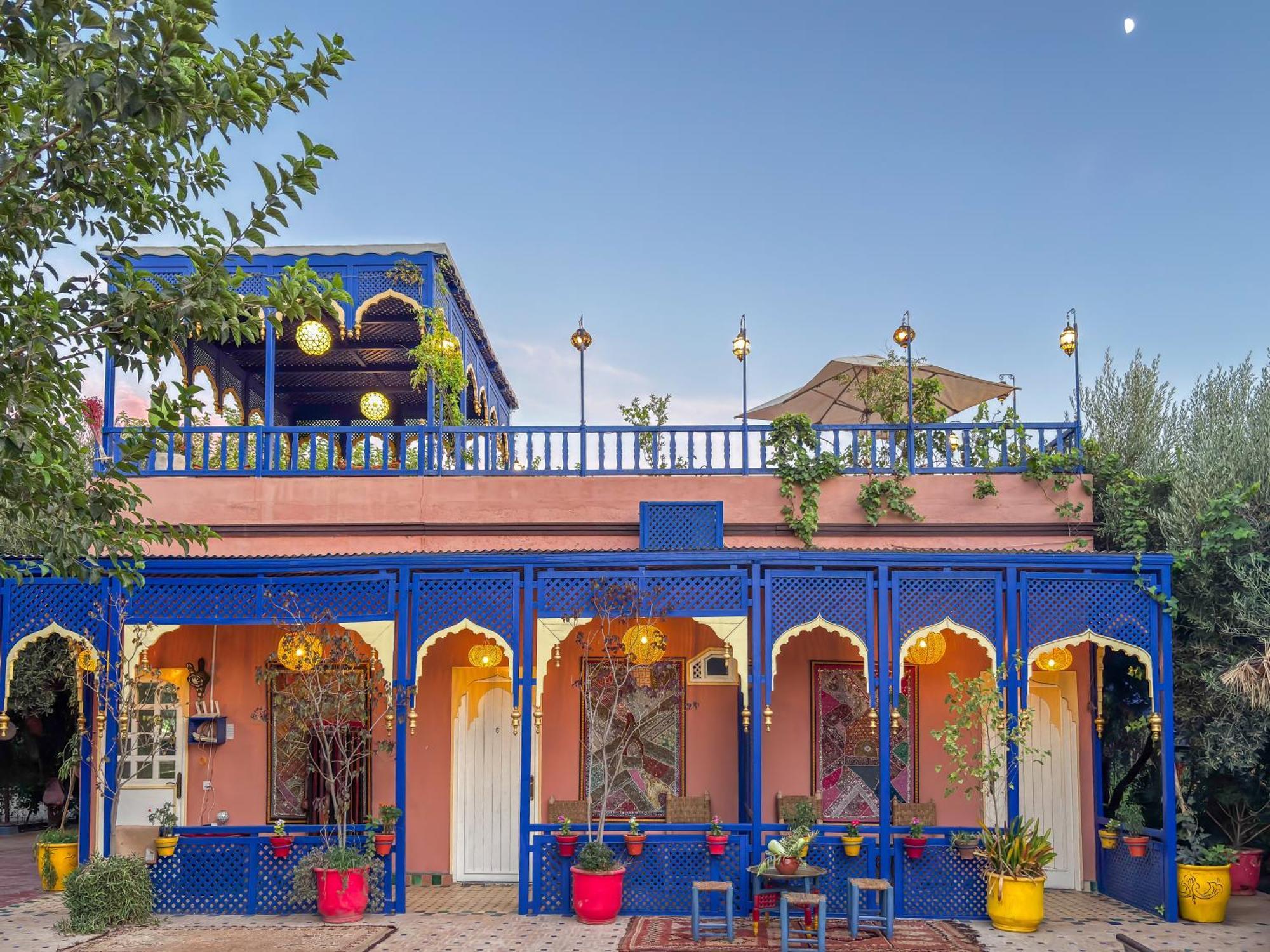 マラケシュ Le Bleu Houseヴィラ エクステリア 写真