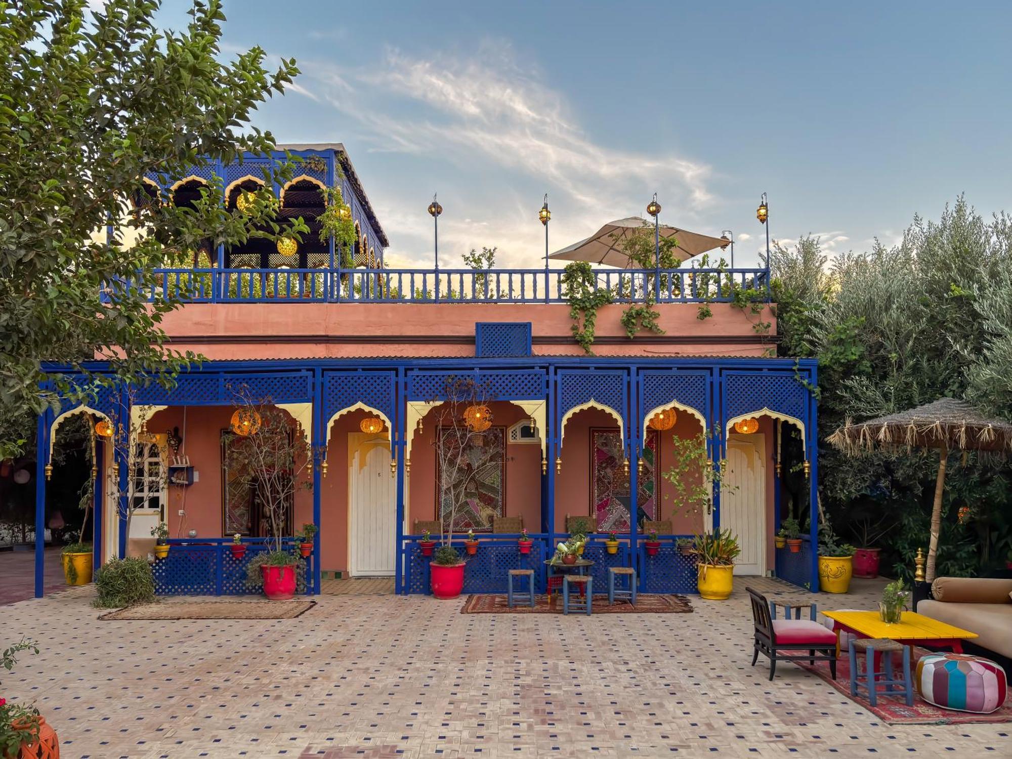 マラケシュ Le Bleu Houseヴィラ エクステリア 写真