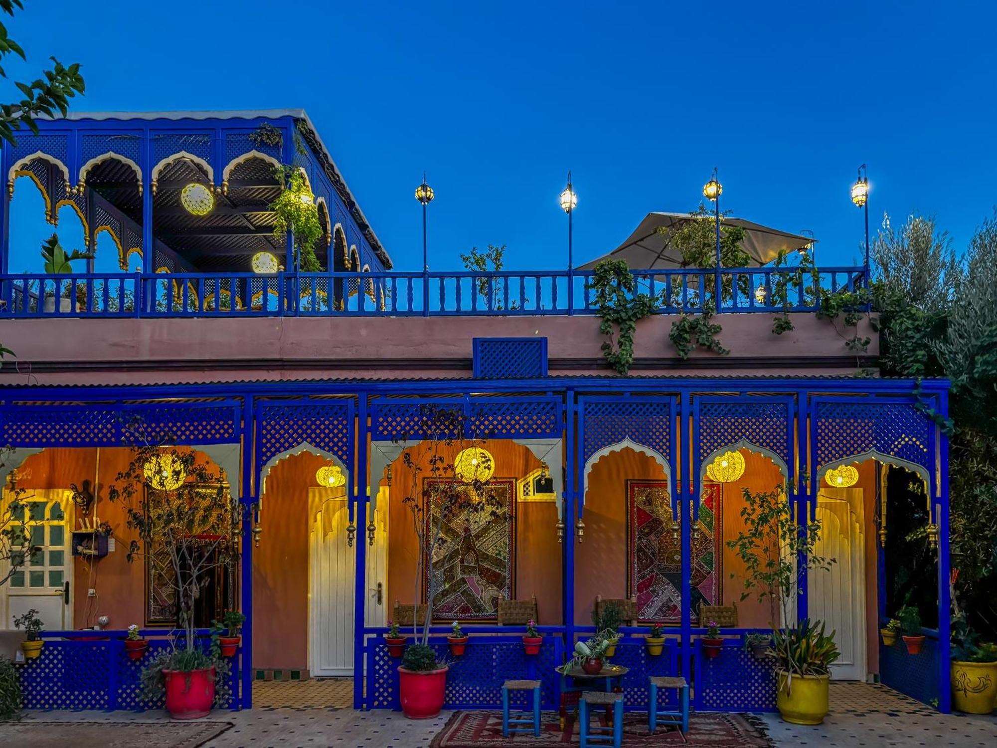 マラケシュ Le Bleu Houseヴィラ エクステリア 写真